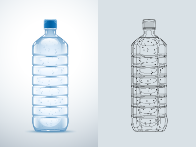 Water Bottle - vector blue bottle game gloss graphic illustration liquid plastic vector water