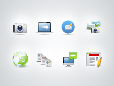 Just icons again apple blog camera computer develop digital document earth edit excel globe icon icon design mac mail pencil photo powerpoint support template web design website word