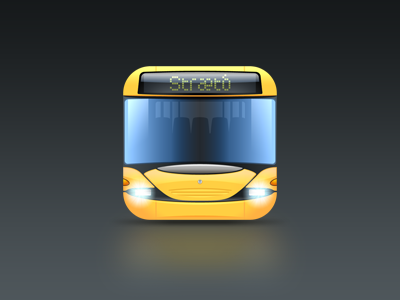 Bus app icon app apple blue bus car glass icon illustration ios ipad iphone light machine web yellow
