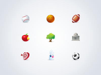 Some icons (again) apple arrow baseball basketball building cartoon columns football government heart icons rabbit soccer sports target tree