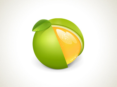 Peel 2 Icon app cutaway food fruit getpeel gloss glossy green icon juice leaf mac peel skin vector
