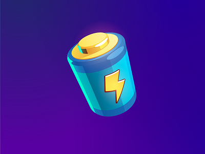 Battery icon battery energy fuel game game art game icon icon illustration juice lightning ui vector
