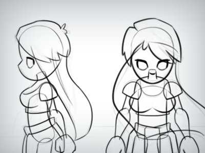 Animation Wireframes animation bodyparts character girl illustration inks wip wireframe woman
