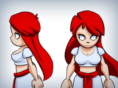 Animation WIP - Solids animation comic game girl hair illustration turnarounds