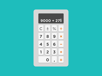 Daily UI #004 - Calculator 004 blue calculator daily flat orange ui