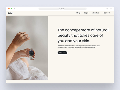 Daily UI 03 branding cosmetic landingpage minimalistdesign minimalistskincare skincare ui uidesign