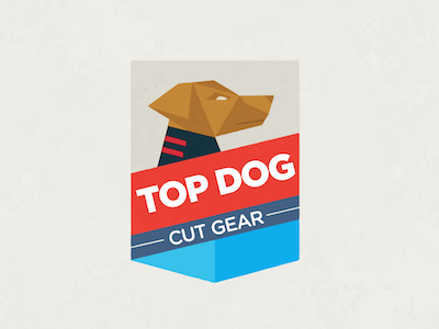 Topdog Cut Gear branding crest cut dog gear identity logo top