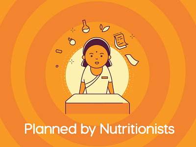 Planned by Nutritionist health illustration nutrition orange plan