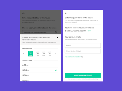 Timeslot Picker appointment calendar carousel clean date date picker design home minimal mobile time time picker ui