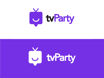 TV Party brand branding design flat icon illustration logo party tivo tv typography