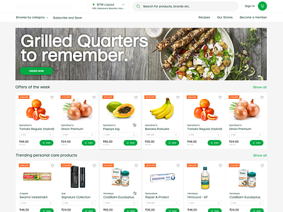 Home Page brand catalog design ecommerce ecommerce design food grocery offer product shopping ui web
