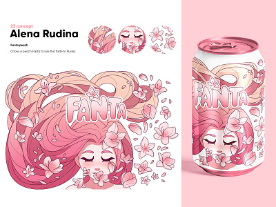 Fanta Peach (concept) art character desing cute design fanta girl illustration lemonade logo original character peach soda