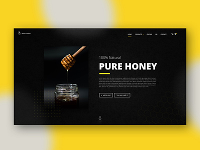 HoneyCompany | Landingpage black black and white branding colours design experience honey minimalism store design ui ui design uidesign uiux uiuxdesign ux ux design webdesign