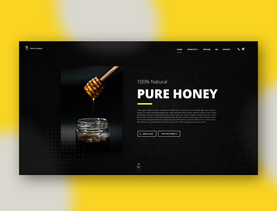 HoneyCompany | Landingpage black black and white branding colours design experience honey minimalism store design ui ui design uidesign uiux uiuxdesign ux ux design webdesign