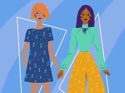 Woman #3: Gemini fashion illustration ipad pro procreate app