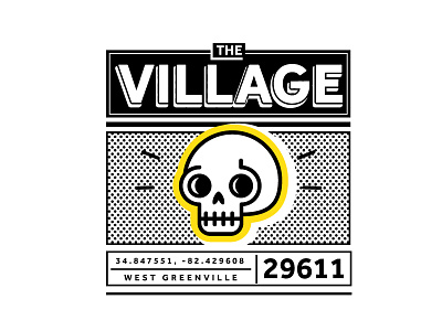 The Village of West Greenville Skull adobe blue dots greenville illy ion the village west yellow