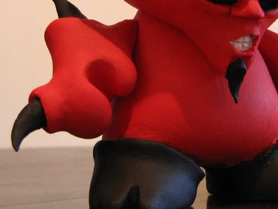 Munny 1 devil little man munny red sculpture