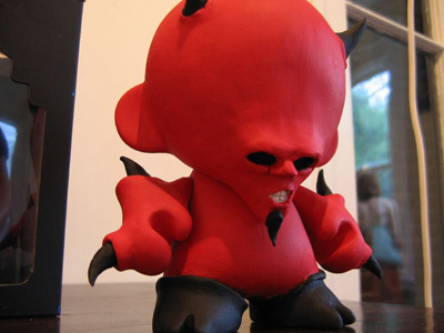 Munny 2 devil little man munny red sculpture