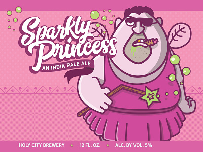 Sparkly Princess - Rejected Art adobe beer beer art beer can beer label holy city brewing illustration procreateapp sparkly princess