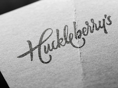 Huckleberry's brush custom type hand lettering logo design