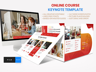Online Course - Education Keynote Layout Design academy business courses creative e learning education online institute online class online course online learning school science seminar studying teacher training course university video course