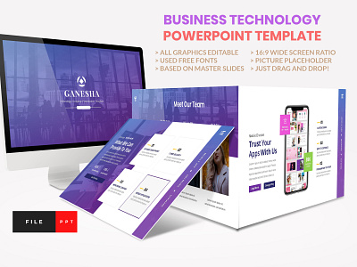 Business - Technology PowerPoint Template business company profile creative crypto cyber digital information technology internet marketing portfolio presentation project robotic security studio technology template virtual