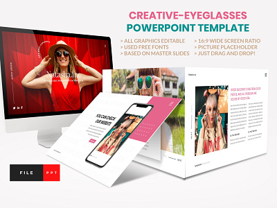 Fashion - Eyeglasses PowerPoint Template