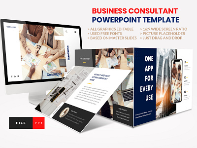 Business - Consultant Finance PowerPoint Template advisor analysis commerce consultant consulting creative design entrepreneur finance financial infographic pitch pitch deck portfolio powerpoint presentation professional slide template