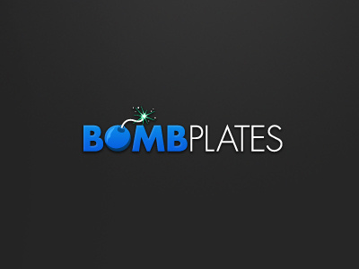 Bombplates Logo blue bombs logo