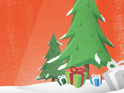 Christmas Tree and Gifts Illustration