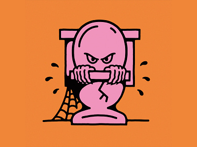 Send More Tourists icon illustration monster toilet