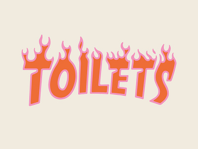More Toilet Type fire lettering parody type