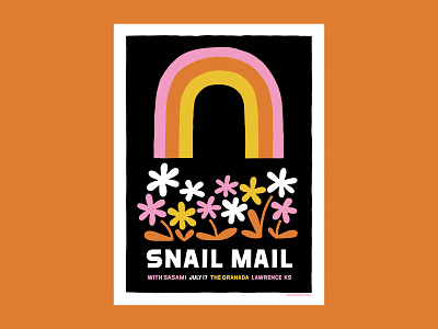 Snail Mail Gigposter gigposter illustration lettering rainbow screenprint