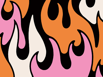 Flames color fire illustration thick lines