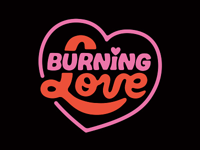 Burning Love Logo branding heart lettering logo