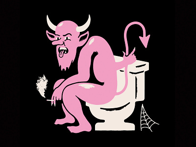 Toilet Devil devil halloween illustration