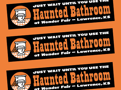 Haunted Bathroom Bumper Sticker bumper sticker souvenir toilet type