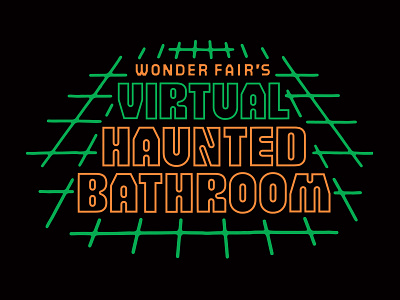 Virtual Haunted Bathroom Logo bathroom haunted lettering logo