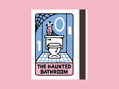 Haunted Bathroom Matchboxes drawing illustration matchbox souvenir