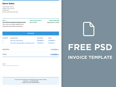 FREE PSD Invoice Template design design that rock document download free download free psd invoice invoice template photoshop document psd raw template