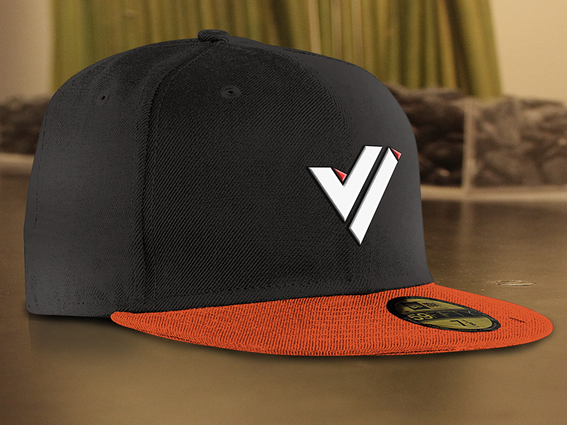 hat logo mockup on Athletic mockup logo Center by Fitness for cap JI &