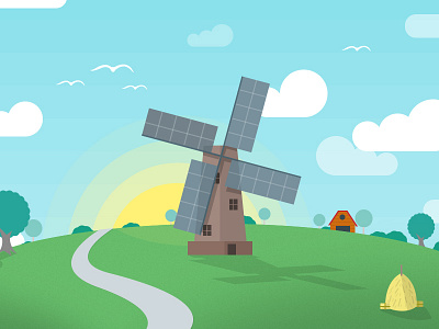 Windmill Illustration art artwork creatives design designthatrock flat design illustration manila philippines windmill