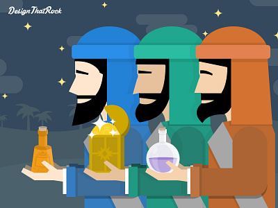 Magi or (Three) Wise Men art artwork creatives design designthatrock flat design illustration manila philippines three wise men