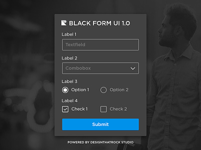 Black Form UI 1.0 artwork concept creatives design designthatrock dribbble form freedownload psd template ui ux