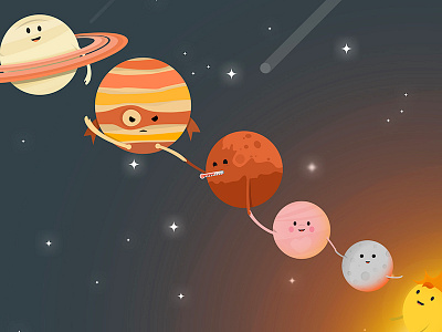 View the rare planetary alignment :) abstract art artwork cartoon concept creatives design graphics idea illustration planets solar system