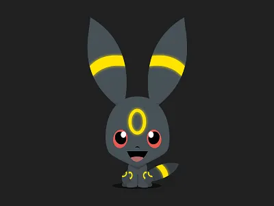 Umbreon (Pokémon) - Bobblehead Style anime artwork branding character character design creative identity illustration photoshop pokemon pokemongo umbreon