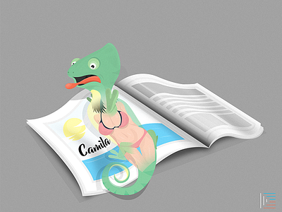 Chameleon Goes Sexy cactus cartoon character character design custom design designmnl dribbbleph illustrator magnets photoshop stickermule