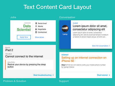 Text Content Card Layout options cards cx design designmnl layout ui usability user interface ux web web design website