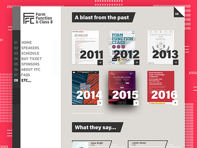 Blast From The Past Design | FFC8 conference design event landing page responsive startup ui ux web web design website
