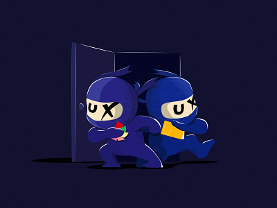 UX ninjas, the emphatic force art artwork character design creative creatives design digital illustration illustration mascot ninja portfolio user experience ux ux ui ux design ux designer ux ui design uxdesign vector